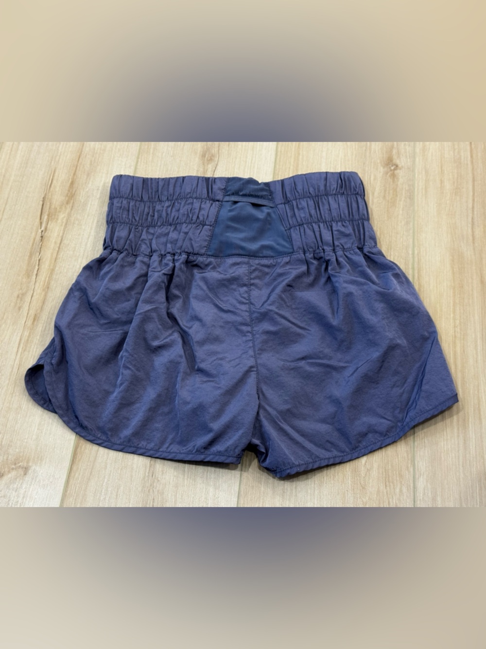 FP Movement Way Home Shorts Deep Sea Navy Smocked Waist Running Sz S - Picture 6 of 7